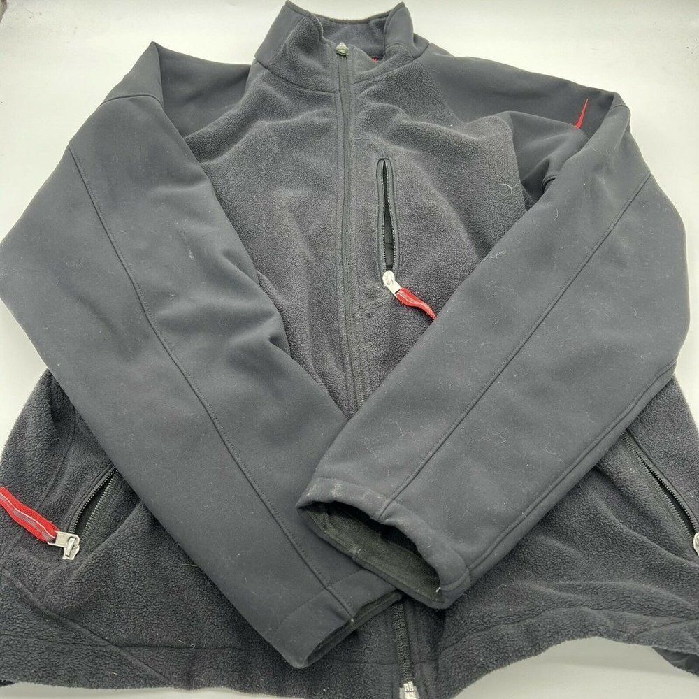 Nike Black Fleece Soft shell Men’s Jacket Size Large FLAW